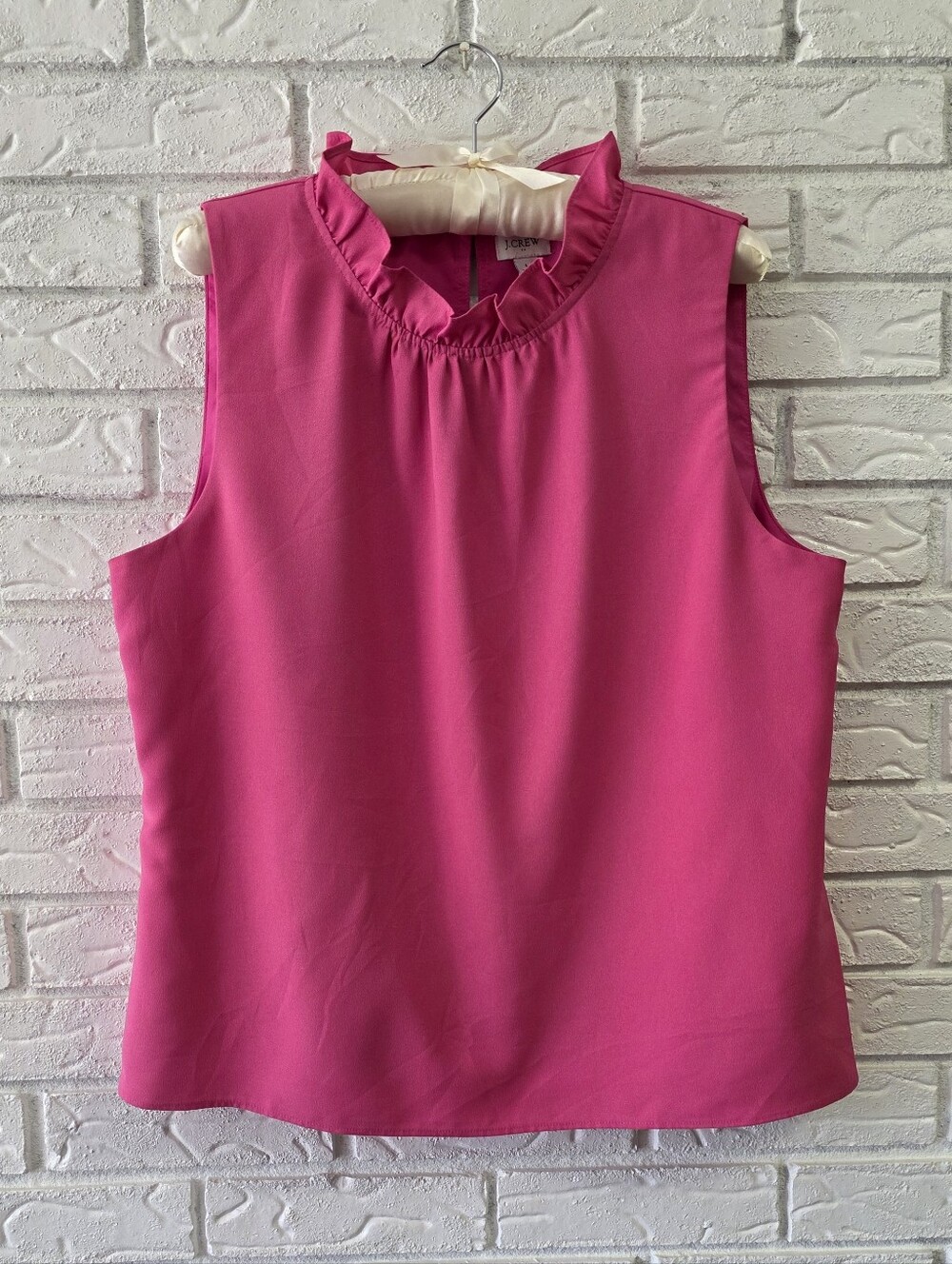 J. Crew Ruffle Neck Sleeveless Shell